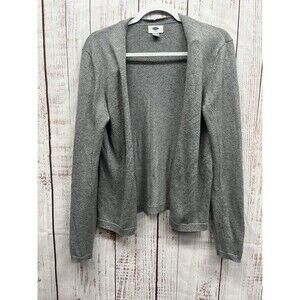 Old Navy  Open Front Cardigan Sweater Womens Medium Gray Long Sleeve Cotton